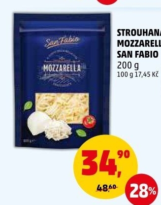 Sýr Mozzarella strouhaná San Fabio