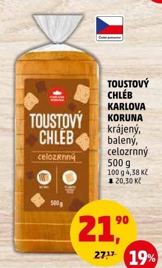 Toustový chléb Karlova Koruna