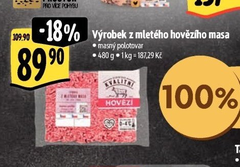 Výrobek z mletého hovězího masa
