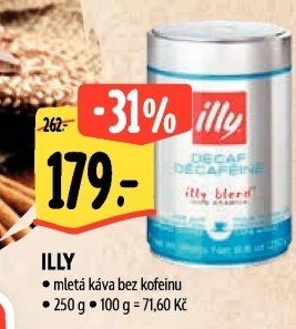 Mletá káva bez kofeinu Illy