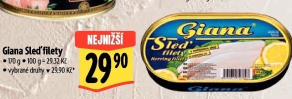Sleď filety Giana