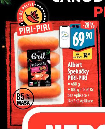 Špekáčky Piri-Piri Albert Gril