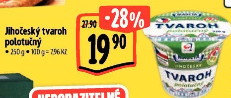 Tvaroh polotučný Jihočeský Madeta