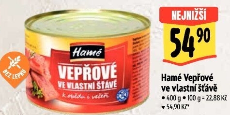 Vepřové maso ve vlastní šťávě Hamé