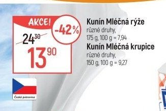 Kunín Mléčná rýže / Mléčná krupice