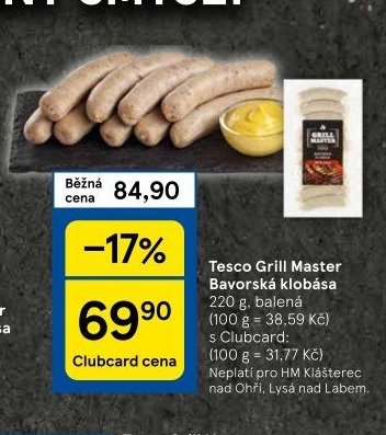 Tesco Grill Master Bavorská klobása