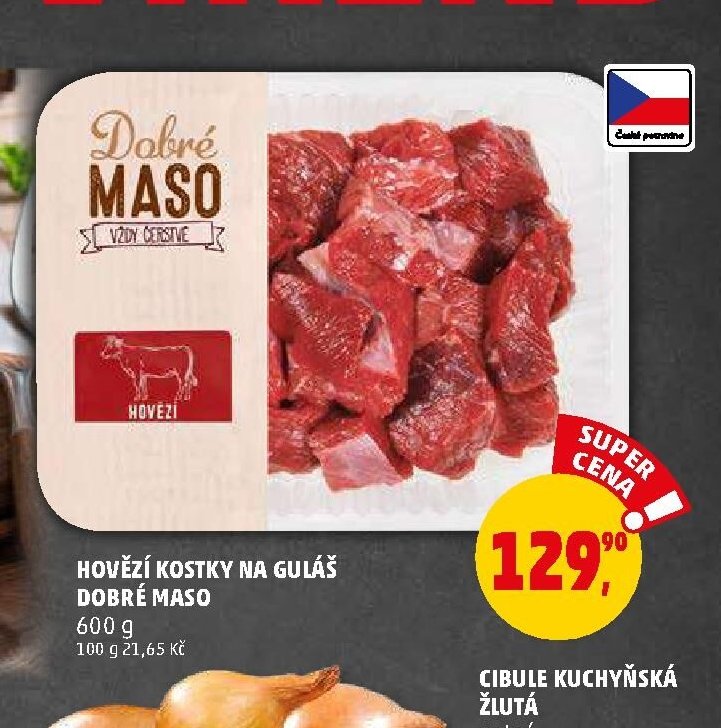 HOVĚZÍ KOSTKY NA GULÁŠ DOBRÉ MASO