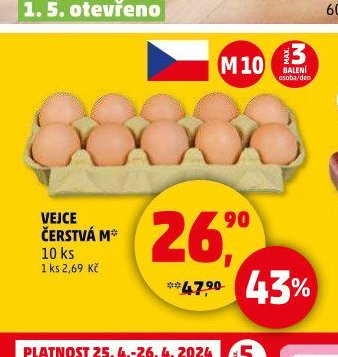 Vejce čerstvá M 10 ks