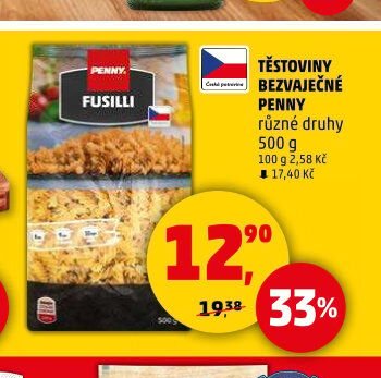 Těstoviny bezvaječné Penny 500 g