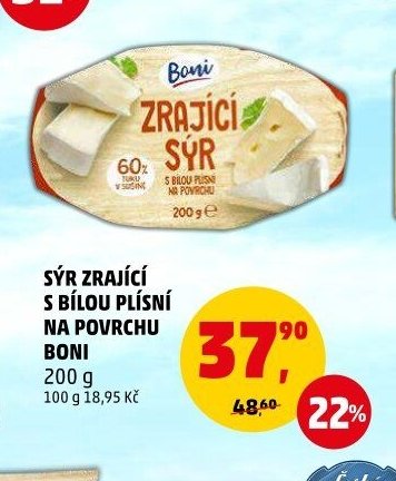 SÝR ZRAJÍCÍ S BÍLOU PLÍSNÍ NA POVRCHU BONI 200 g