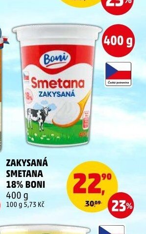 ZAKYSANÁ SMETANA 18% BONI 400 g