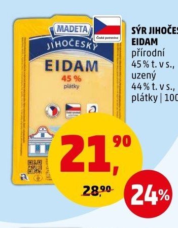 MADETA JIHOČESKÝ EIDAM 45% plátky