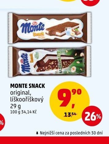 MONTE SNACK original, lískooříškový 29 g