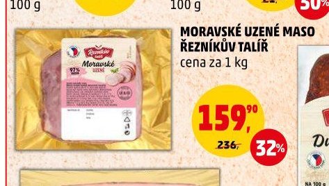 MORAVSKÉ UZENÉ MASO ŘEZNÍKŮV TALÍŘ cena za 1 kg