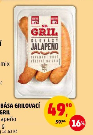 Klobása jalapeňo Na gril Penny
