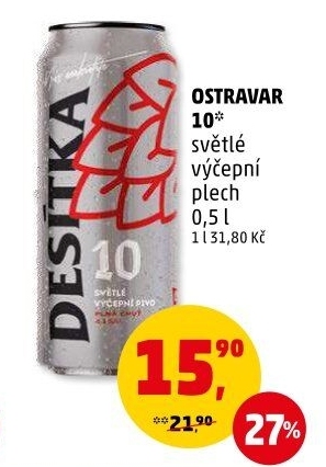 Pivo světlé výčepní 10° Original Ostravar