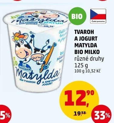 Tvaroh s jogurtem bio Matylda Milko