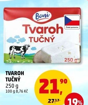 Tvaroh tučný Boni