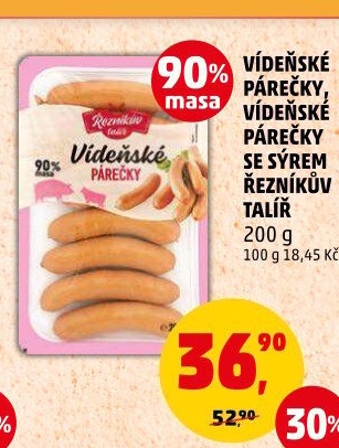 Vídeňské párečky Řezníkův talíř