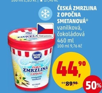 Zmrzlina v kelímku Česká zmrzlina z Opočna Bohemilk