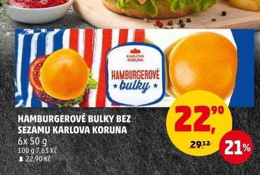 Bulky na hamburger Karlova Koruna