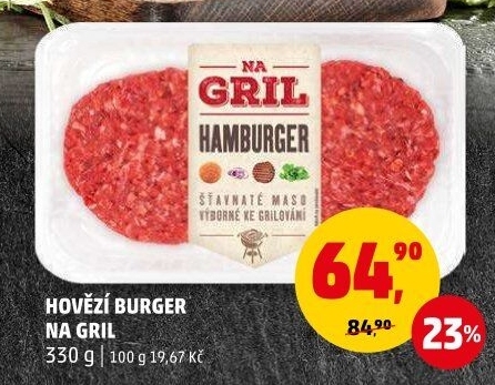 Hovězí burger Na gril Penny