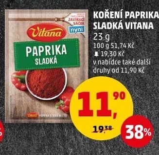 Koření Paprika sladká Vitana