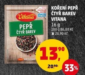 Koření Pepř čtyř barev Vitana