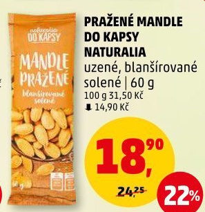 Mandle uzené pražené Naturalia