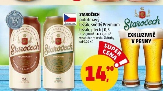 Pivo polotmavý ležák Staročech