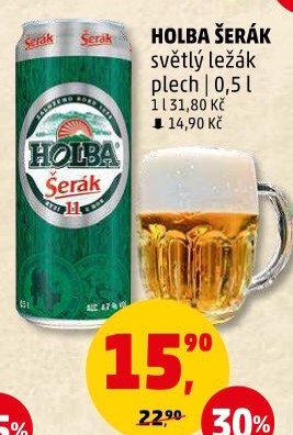 Pivo světlý ležák 11° Šerák Holba