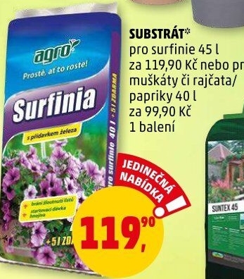 Substrát na surfinie Agro