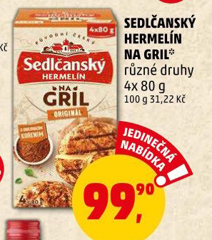 Sýr Hermelín na gril Sedlčanský