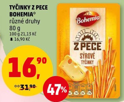 Tyčinky Z pece Bohemia Chips