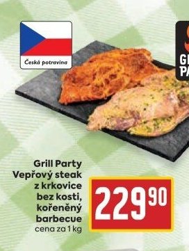 Grill Party Vepřový steak z krkovice bez kosti, kořeněný barbecue