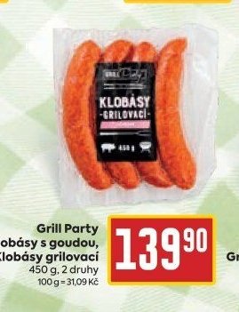 Grill Party Klobásy s goudou, Klobásy grilovací
