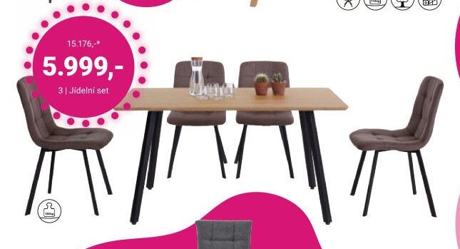 Jídelní set LECH - Möbelix akcniletaky.com