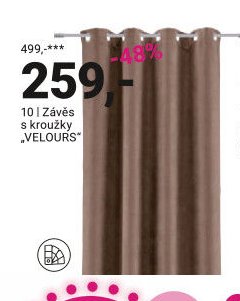 Závěs s kroužky VELOURS - Möbelix akcniletaky.com