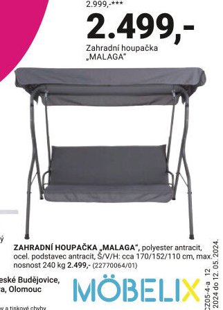 Zahradní houpačka MALAGA - Möbelix akcniletaky.com