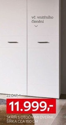 Skříň s otočnými dveřmi, šířka cca 150 cm