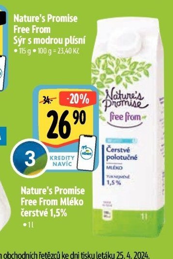 Nature's Promise Free From Mléko čerstvé 1,5%