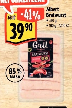 Grilovací klobása bratwurst Albert Gril