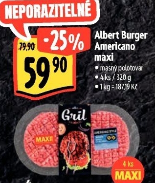 Hovězíburger Americano Albert Gril