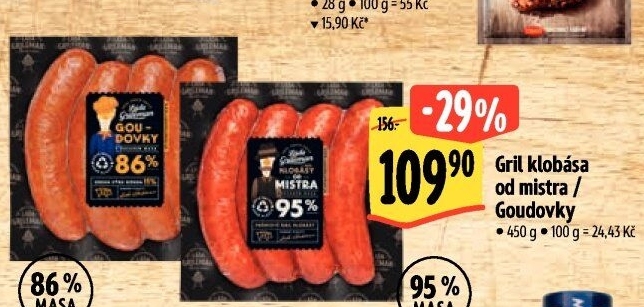 Klobása Goudovky Original Láďa Grileman Kostelecké uzeniny