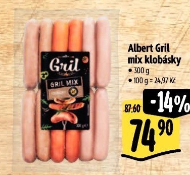 Klobásky Gril mix Albert Gril