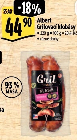 Klobásy na gril Albert Gril