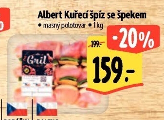 Kuřecí špíz se špekem Albert Gril