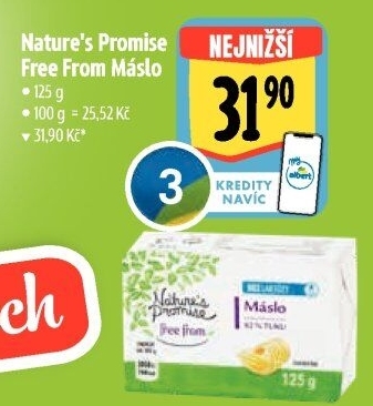 Máslo bez laktózy Free From Nature'