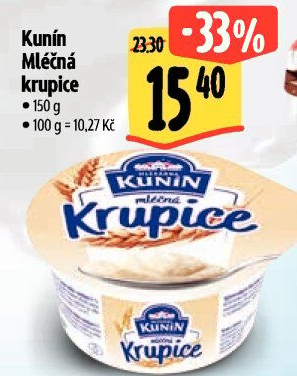 Mléčná krupice Mlékárna Kunín