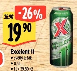 Pivo světlý ležák 11° Excelent